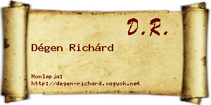 Dégen Richárd névjegykártya