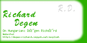 richard degen business card